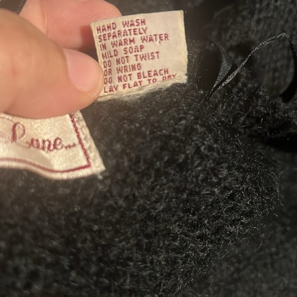 Penbrooke Lane Vintage Mohair Blend Black 3 button Cardigan Size Medium - Picture 12 of 12